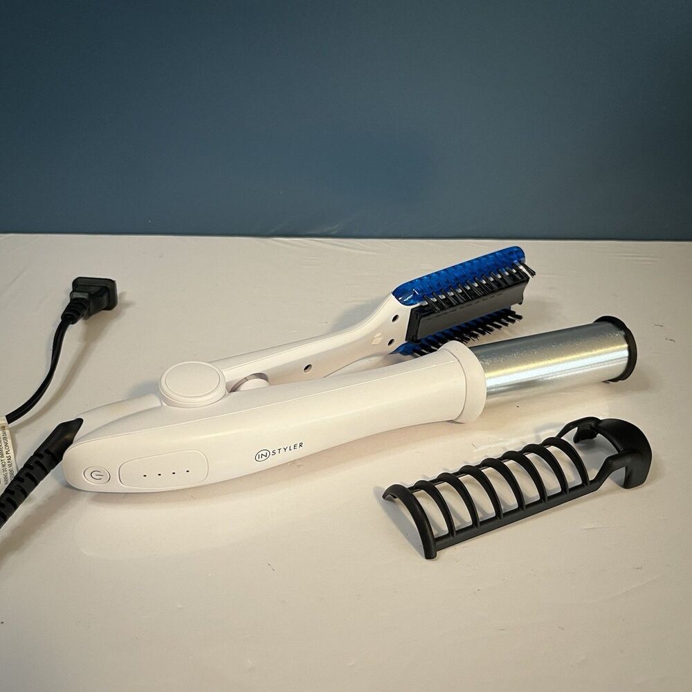 InStyler Wet to Dry Rotating Curling Iron Brush IS2.5-1001 Blue 1.25" Tested
